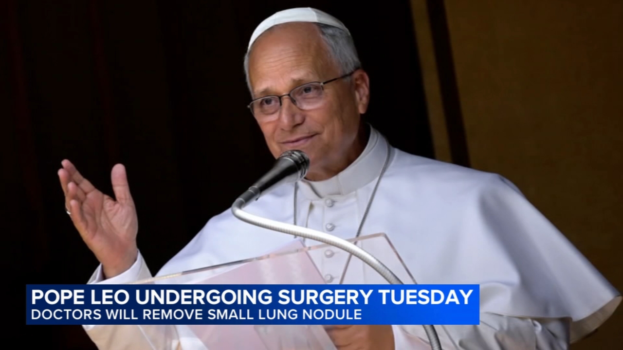 Pope Leo heads to hospital ahead of surgery to remove lung nodule

       — ABC 7 Bay Area, Orinda Health news